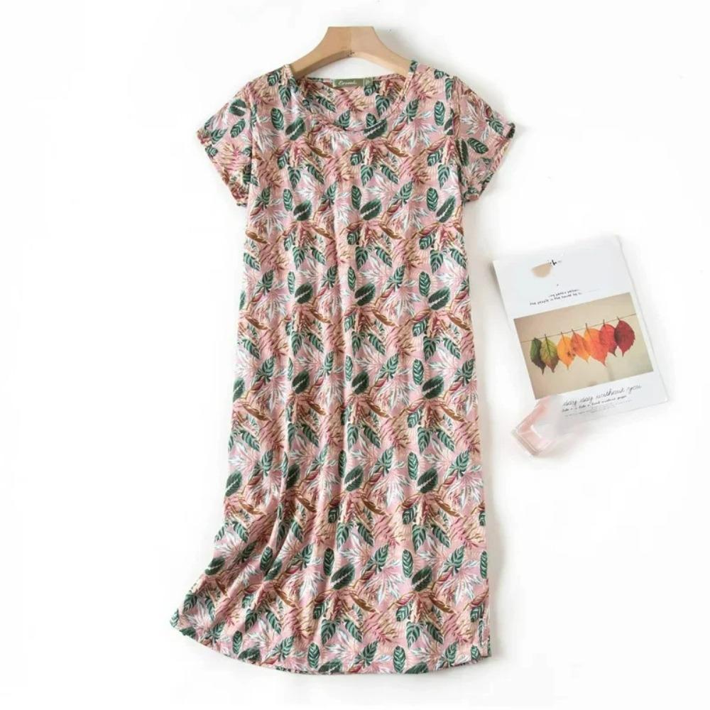 Fashion Casual Women Nightdress Short Sleeve Dresses Loose Fit Nightwear Home Clothes Nightie Loungewear Dresses
