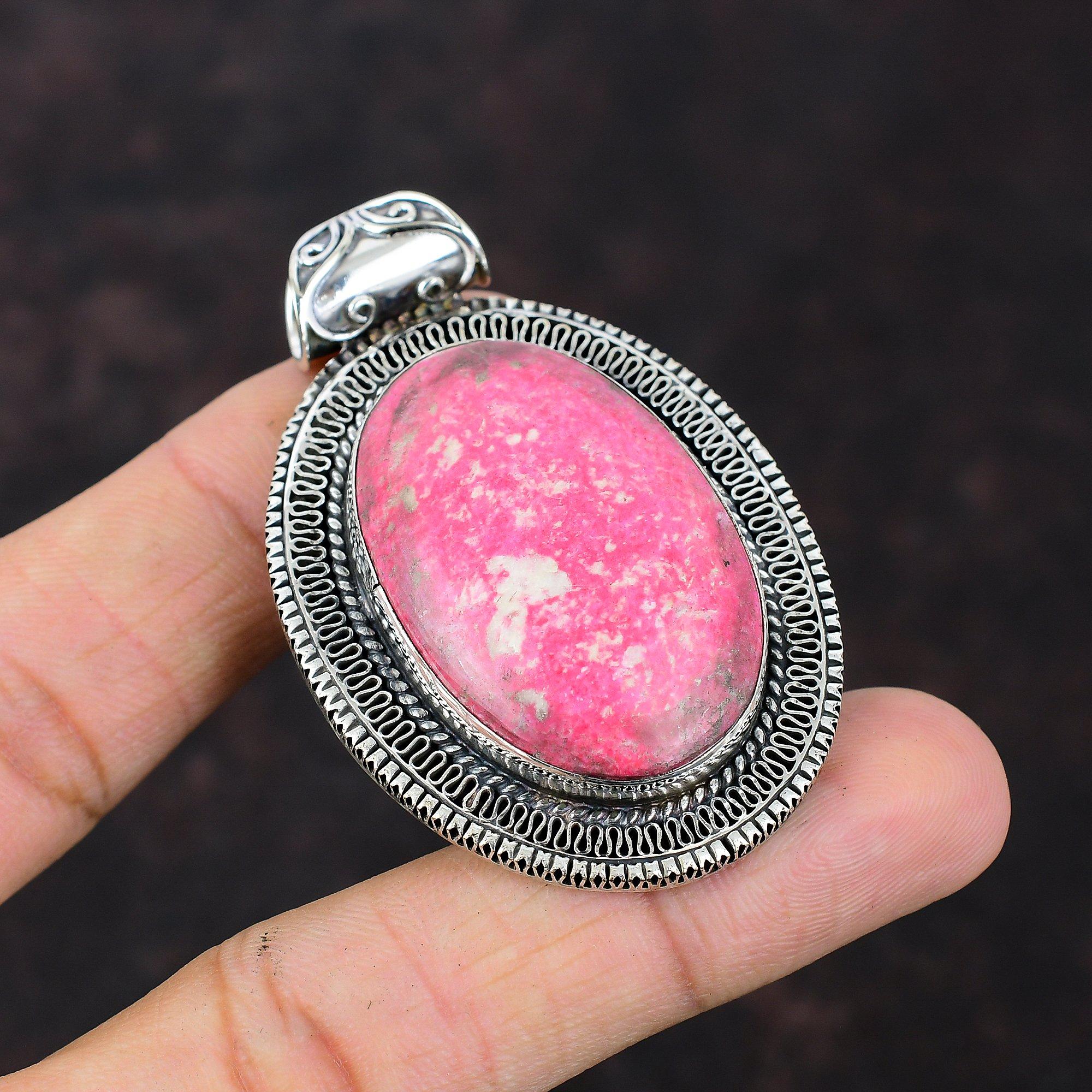 

Подвеска из тулита, ювелирные изделия из натурального драгоценного камня, дизайнерский кулон, подвеска из стерлингового серебра 925 пробы, винтажная подвеска для подарка, ювелирные изделия из камня ручной работы