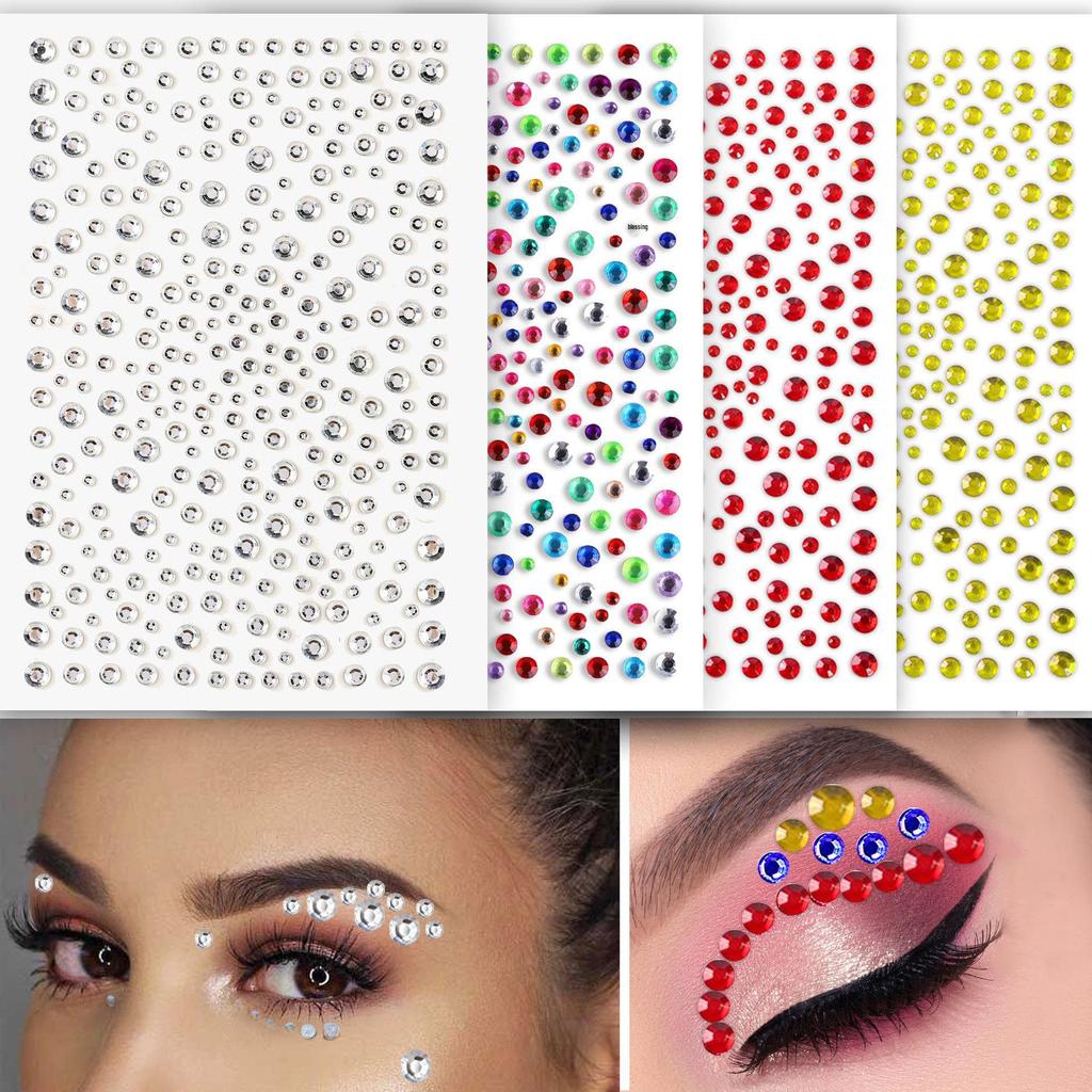 Sternenförmige Selbstklebende Acryl-Diamant-Aufkleber: Mehrere Größen für DIY-Gesichts-Make-up & Nägel