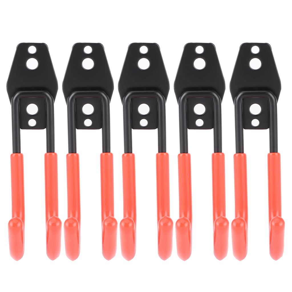 5Pcs Wall Mounted Double Hook Heavy Duty Garage Storage Utility Hooks with AntiRust Coating(Orange )