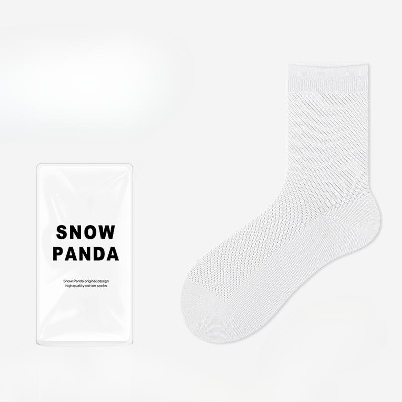 

Женские тонкие носки-трубы из чистого хлопка без косточек, впитывающие пот и дезодорирующие, с сеткой Moon Son 1 pair молочный белый