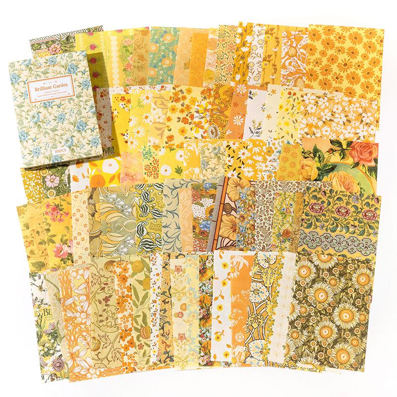100 pcs Plants and flowers material paper Large size for DIY Diary Album Scrapbooking Background paper handmade Craft Supplies