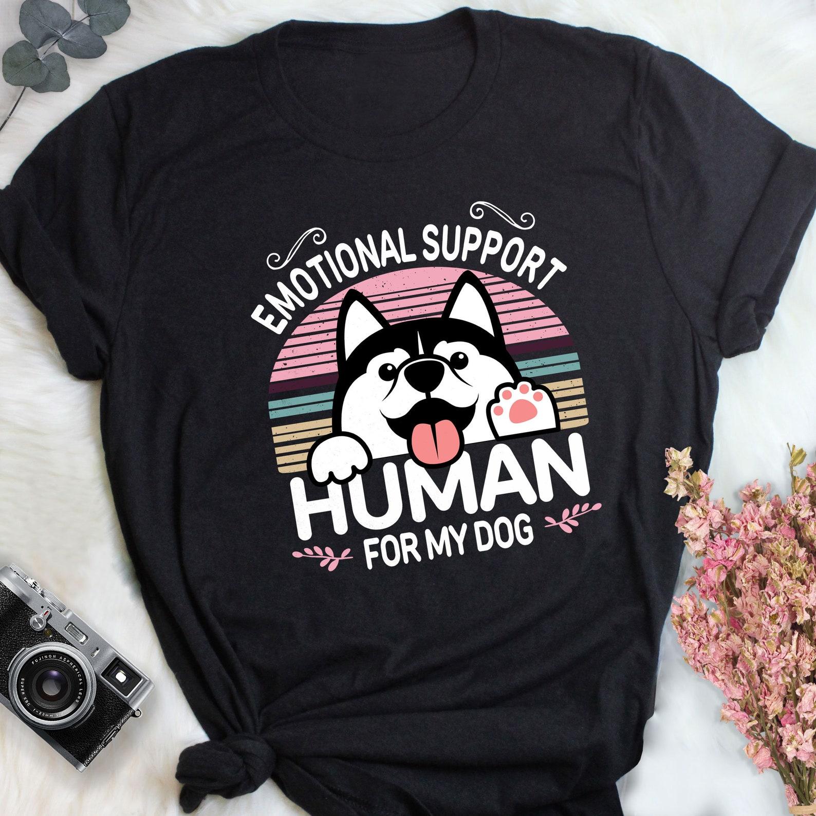Black and White Husky Shirt, , Pet Dog Lover Gift, Cute Siberian Husky T-shirt Funny Husky Lover Tshirt Furry Mom Dad ESA Emotional 160