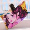 Pretty Girl Bath Towel Microfiber Soft Water Absorbing Breathable For Girl Kids Decorative Cartoon Beach Towel