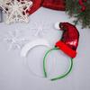 Reversible Sequin Christmas Hat Headband with Cute Plush Snowflake