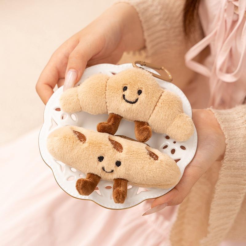 Creative Croissant Pendant Plush Toy Doll Baguette Doll Girls Bag Keychain Ragdoll