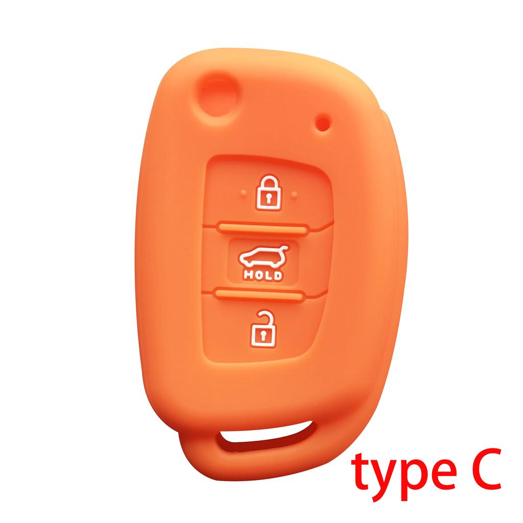 Key Case for Hyundai Accent Ix25 Tucson Ix35 2014 Elantra Creta Verna I40 I10 Solaris 2015 2016 2021 3 Button Silicone Key Cover