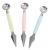 2 In1 Stainless Steel Carving Knife Fruit Ice Cream Baller Scoop Stacks Spoon