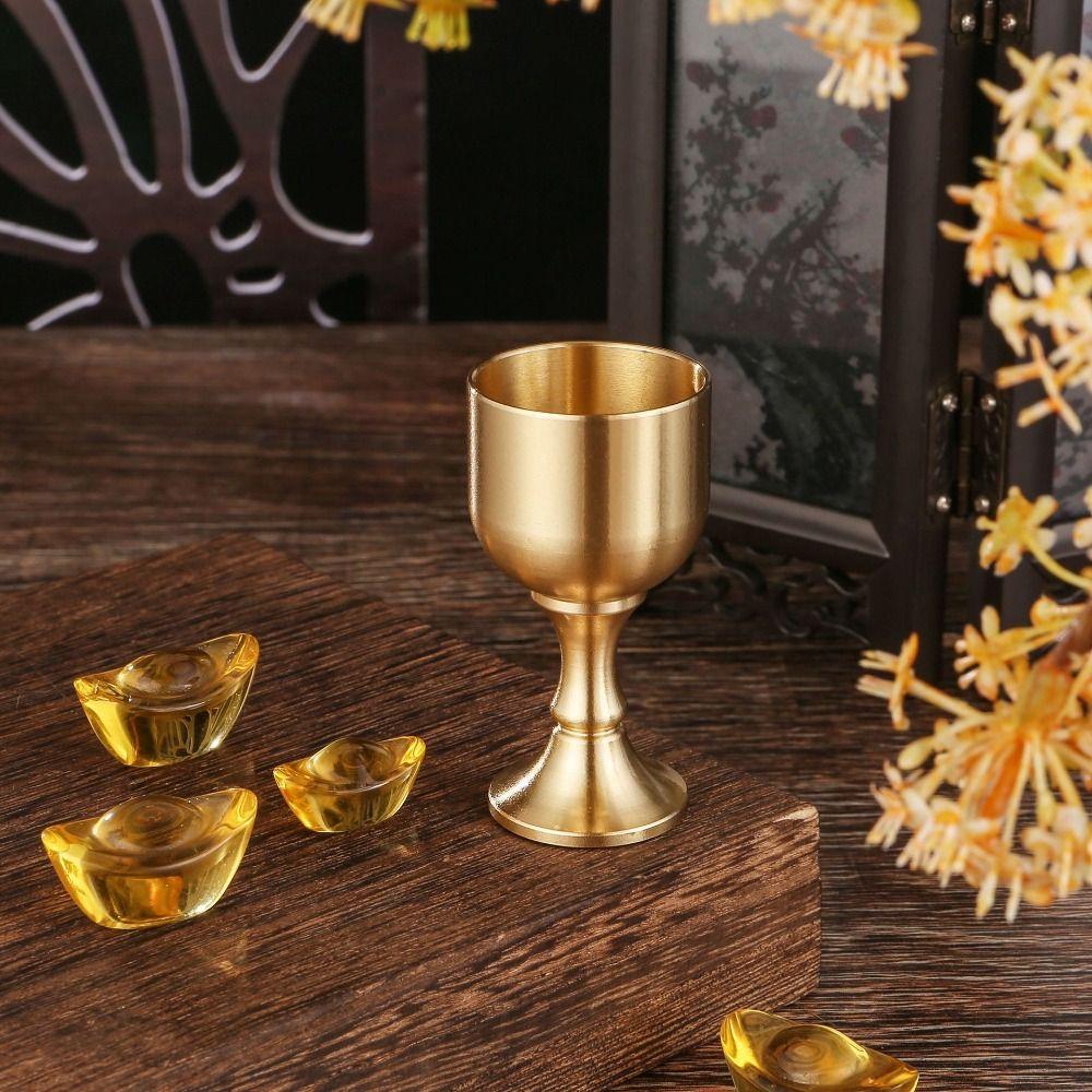 Carved Goblet Not Fade Brass Cup Elegant Decoration Crafts  Cocktail