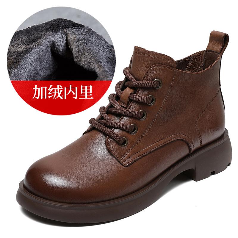 New British Leather Martin Women's Short Versatile Single First Layer Cowhide Casual Autumn and Winter Leather