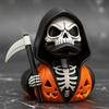 Eerie Scythe Holding Skeleton Statue Halloween Home Decoration Synthetic Resin Crafted Holiday Party Centerpiece