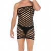40-100KG Plus Size Mesh Erotic Dress Bodystockings Lingerie Sexy Open Bra Crotchless Female Fishnet Dress Underwear for Women Men