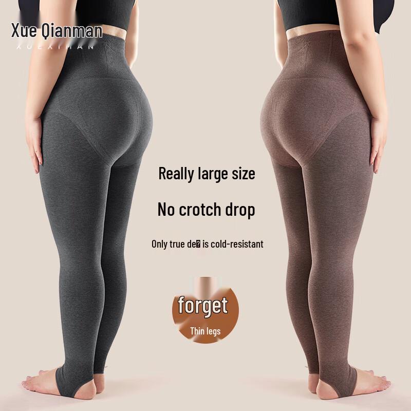 

Женские термолеггинсы Xueqieman с высокой талией и со стопами One Size (132-165 lbs)