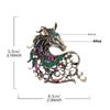Luxury Rhinestone Horse Brooches Unisex Retro Animal Badge Pins Event Party Fashion Gifts Decoration Clothes Accessories