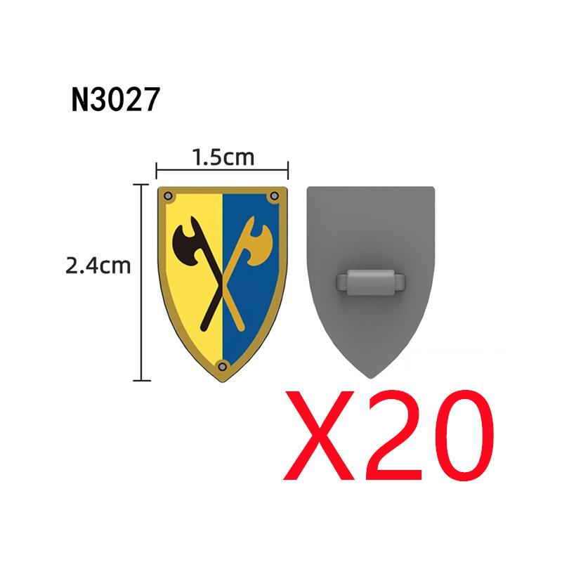 MOC Medieval Military Building Blocks Accessories Ancient Castle Knight Armor Viking Round Dragon Shield Flag Brick Toy Gift R62