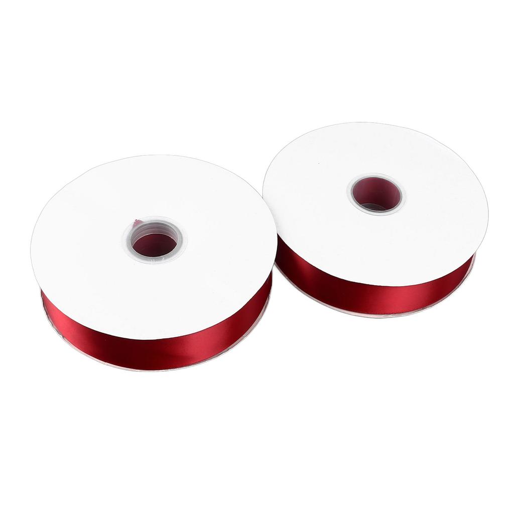 2 Rolls 1.6 Inch Wide Burgundy Satin Ribbon Polyester Ribbon for Gift Wrapping Flower Wrapping Cake Box 91m