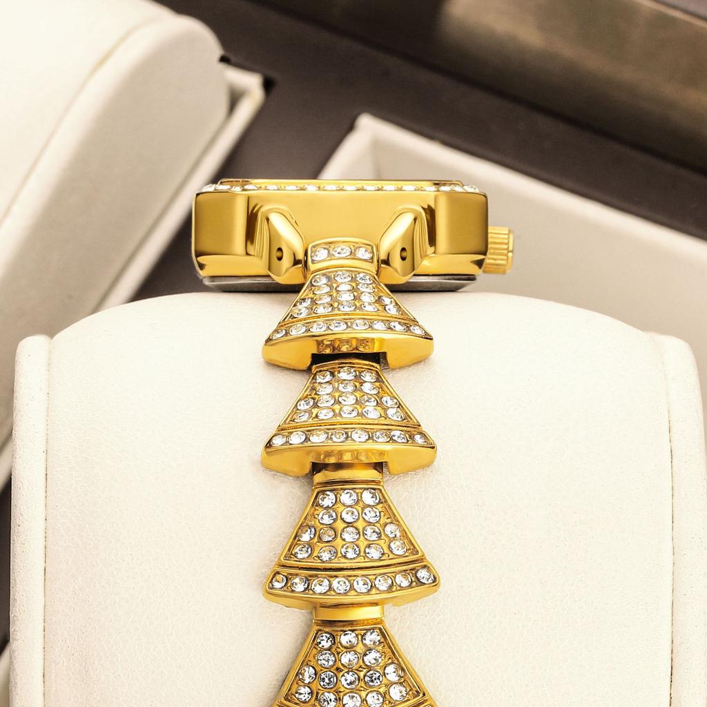 Diamond-Encrusted Square Plate Women'S Watch Light Luxury Bead Gold Women'S Watch Waterproof Temperament Women'S Premium Watch