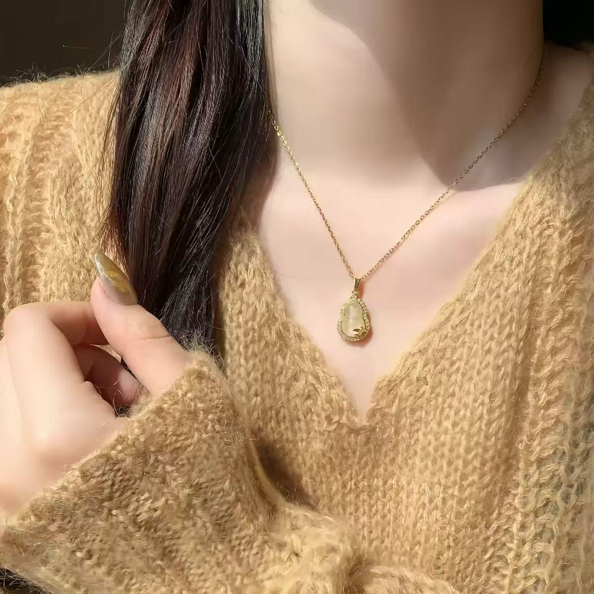 2026 Bamboo Joint Gourd Necklace: Elegant, High-Texture New Chinese Style Jewelry for Women