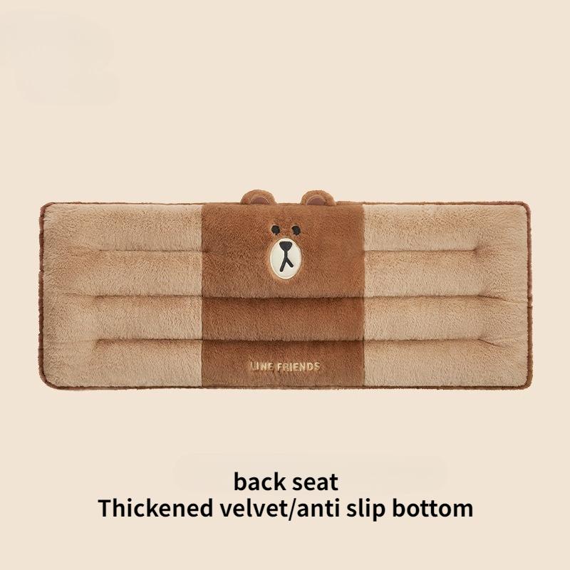Winter Warm Car Waist Cushion Seat Supports Cartoon Cute Plush Cushion Chair with Thick Non Slip Design Integrated Cushion