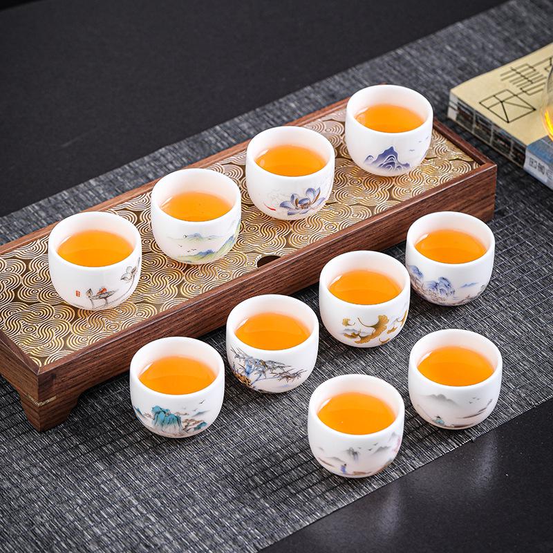 Kung Fu White Porcelain Tea Set: Ceramic Mutton Fat Jade Master Cup & Teacups Gift