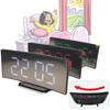 Stylish Modern Led Electronic Alarm Clock With Large Curved Screen And Mirror Function