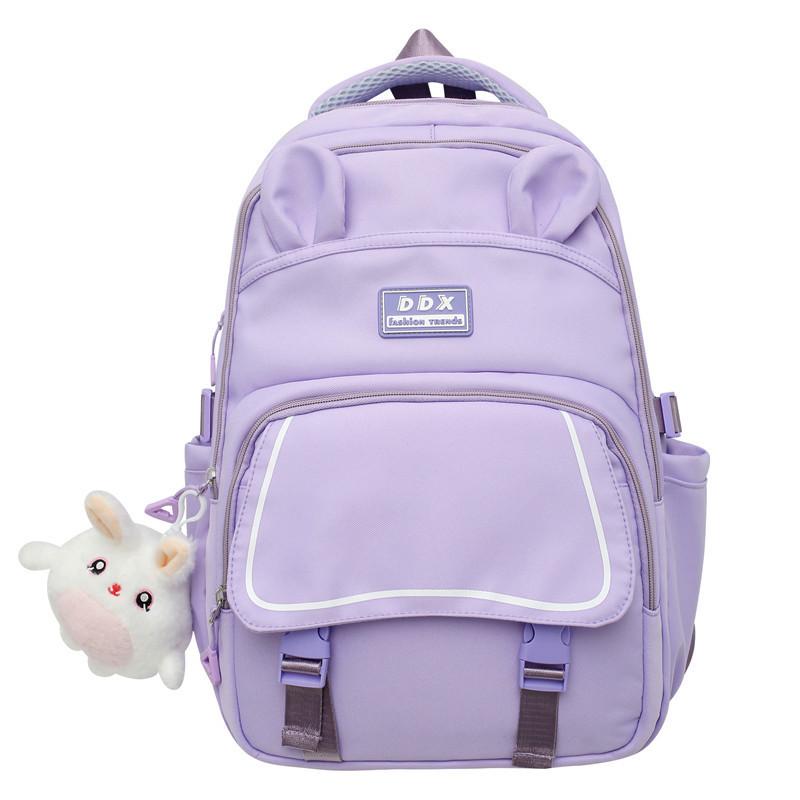 

Small Fresh Nylon Backpack For Girls With Cute Design And Adjustable Straps For Daily Use фиолетовый