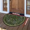 Elegant Vintage Floral Semi-Circular Carpet Soft Non-Slip Decorative Mat 2D Print Botanical Rug for Front Door Porch Balcony Decor
