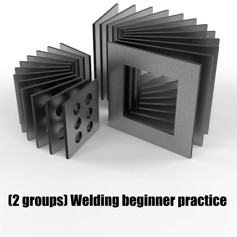 2Pcs Welding Practice Steel Plates Neat Edges Smooth Side For Novice Skill Development Block And Shape Assembly