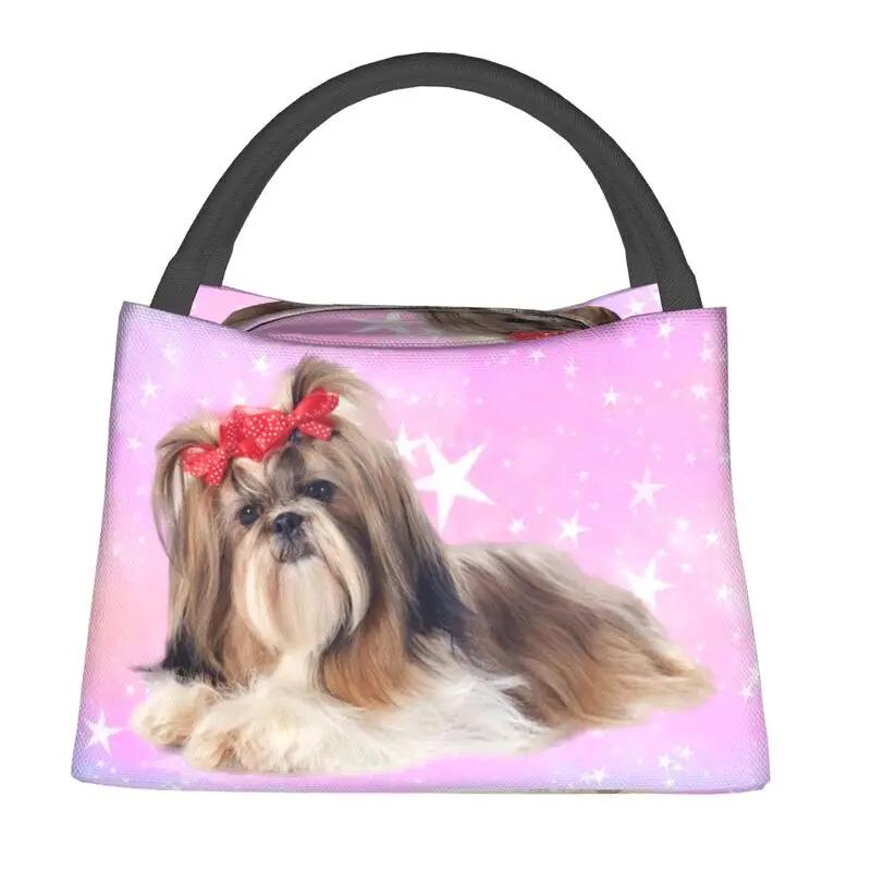 Lovely Pug Dog Insulated Lunch Tote Bag for Women Portable Cooler Thermal Bento Box Outdoor Camping Travel