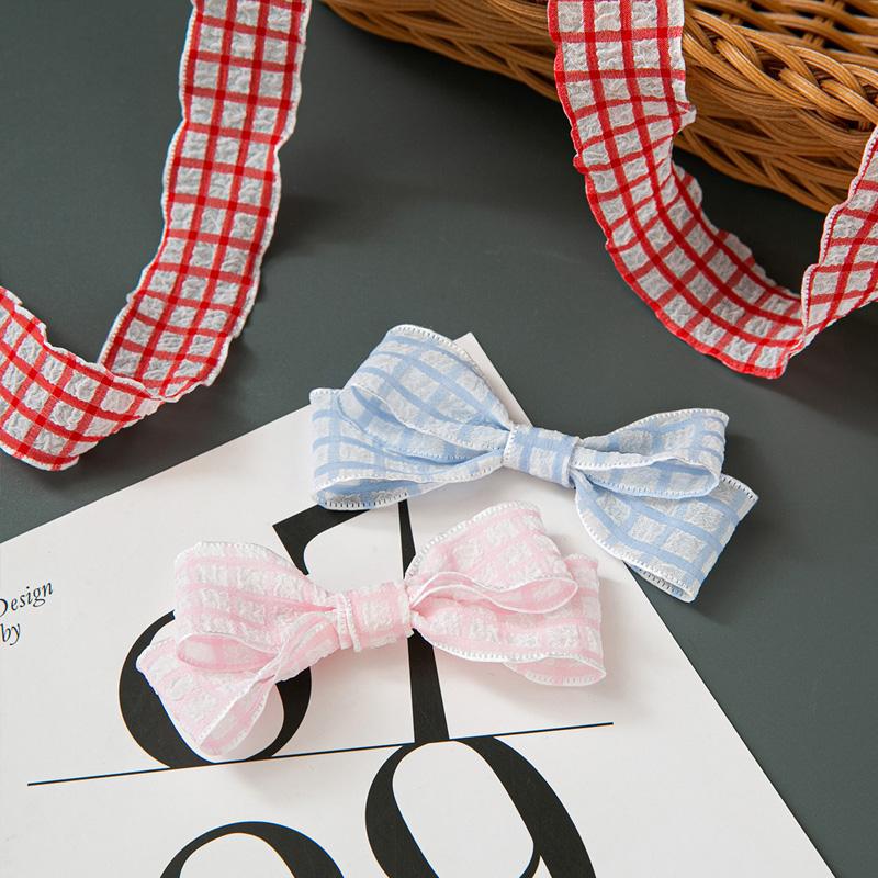 10yards Polyester For Dress Skirts Pleated Ribbon 2.5cm Gift Bow DIY Puff Wave Edge Colorful Cake Box Ribbon Plaid Satin Ribbons