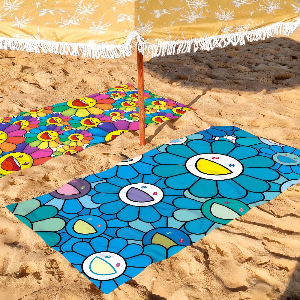 Art M-MurakamiES Flower T-Takashi Towel Quick Drying Beach Towels Are Suitable For Swimming Pools Camping Yoga And The Gym