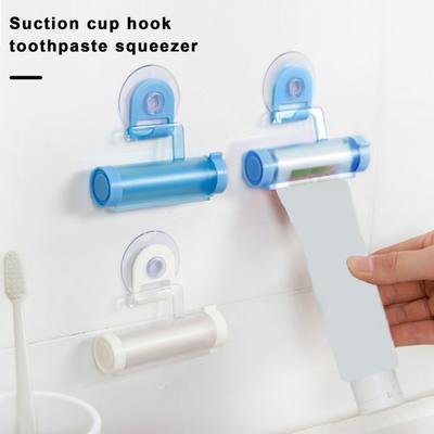 Toothpaste Squeezer with Suction Cup Design Hanging Rolling Tube Toothpaste Dispenser for Home Bathroom