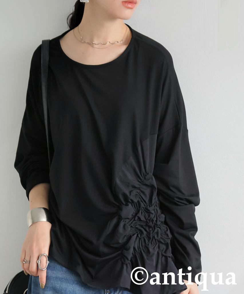 Antiqua Shirred Cut and One Size Black Women's Top, Sewn, PA-03700, 05,