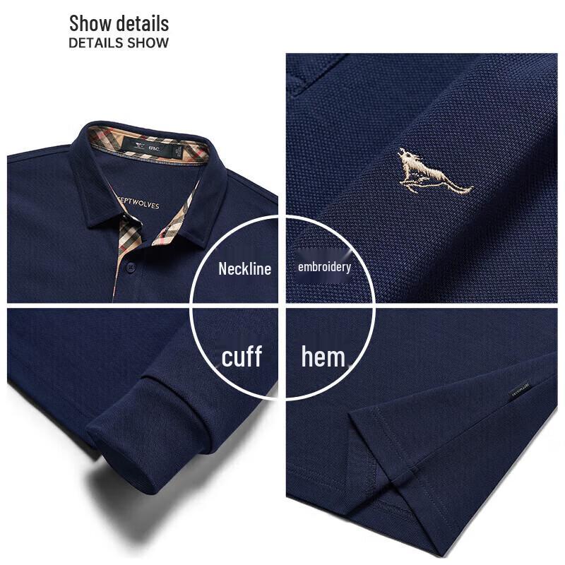 Seven Wolves Men's Autumn 5A Anti-bacterial Long Sleeve Polo T-Shirt