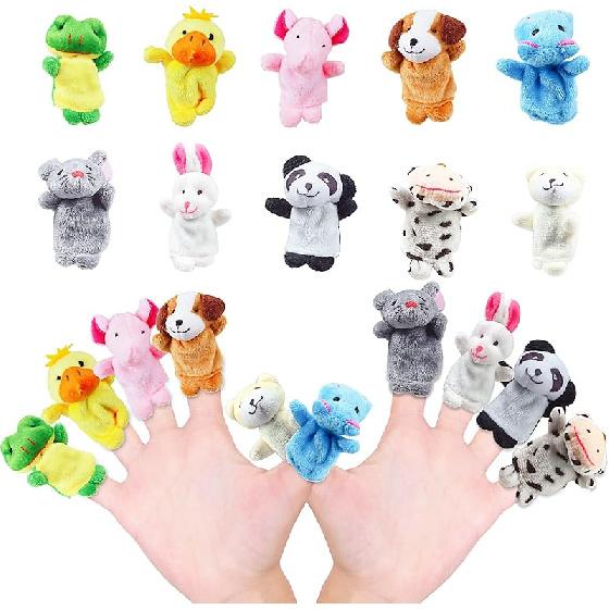 5 шт. Пальчиковые куклы для детей и малышей от 3-5 4-8 лет, Мини-животные из плюша, Пальчиковые куклы для младенцев, Реквизит для кукольного театра, Маленькая коробка с призами и оптовая вечеринка Plush Animals