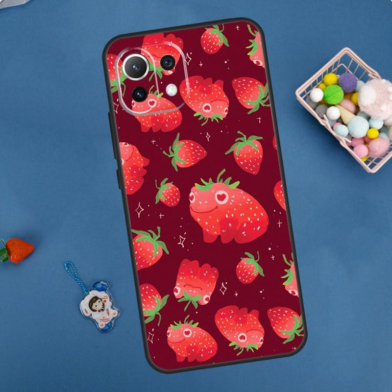 Cute Strawberry Case For Xiaomi 11T 12T 13T 14T Pro 13 14 15 Ultra POCO X7 Pro X3 X5 X6 M6 F5 F6 Pro Cover
