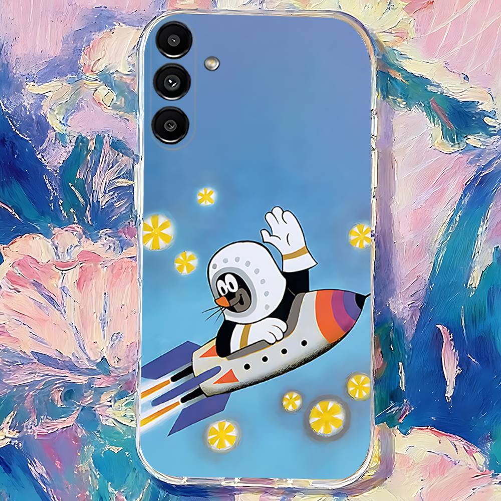 Cartoon cute Little M-Mole Phone Case For Samsung S30,S25,S24,S23,S21,S22,S20,S10,5G,FE,lite,PIus,Ultra Transparent Cover