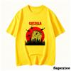 Funny Cute Art Japanese Cat Graphic for Cat Lover Catzilla Tshirts Oneck Unisex Clothing Streetwear Short Sleeve T Shirt Clothes
