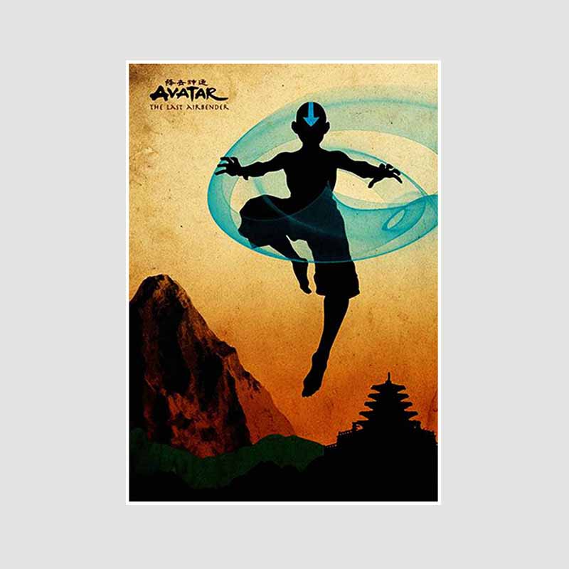 

Классический аниме Аватар Легенда об Аанге Плакат Ретро Белые бумажные постеры Настенная живопись Домашний декор Фреска Украшение гостиной Эстетика 42x30cm