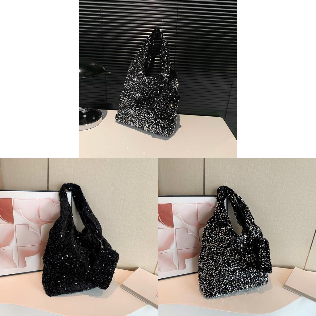 Small Sparkle Large Capacity Tote Bag For Women With Polyester Material For Daily Office Use