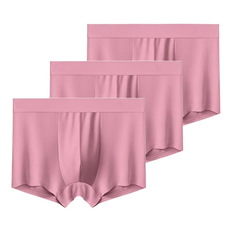 3 Pieces Men's Underwear Ice Silk Boxer Shorts Men Underpants Cool Breathable Sexy Thin Panties U Convex Lingerie L XL XXL 3XL 4XL