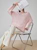 Autumn and winter new Korean version women's clothing Xiaoxiangfeng knitted sweater lazy style pink temperament round neck pullover women's top