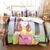Warm Daily Anime Astro Note Character Pattern Duvet Cover + 2 Pillowcases Soft Microfiber Teen Room Bedding Home Textile
