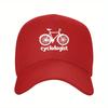 Cycologist Bicycle Graphic Baseball Cap Adjustable Polyester Outdoor Sport Snapback Hat