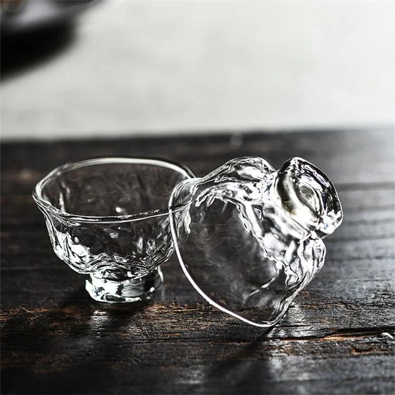 High Borosilicate Glass Tea Cup Set Transparent Small Tea Bowl Multiple Styles Home Use Owner Cup