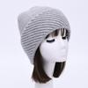 Oblique striped hat women's solid color rabbit velvet wool hat soft waxy casual versatile knitted hat warm autumn and winter fashion windproof