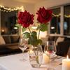 Vase Decor Real Touch Artificial Rose Flower Handmade Artificial Faux Rose Branch Realistic 73cm Fake Flower Wedding Party