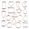 Rose Gold Geometric Heart & Moon Epoxy Keychain Pendants - 17 Designs