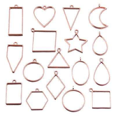 Roségold Geometrisches Herz & Mond Epoxid Schlüsselanhänger Anhänger - 17 Designs