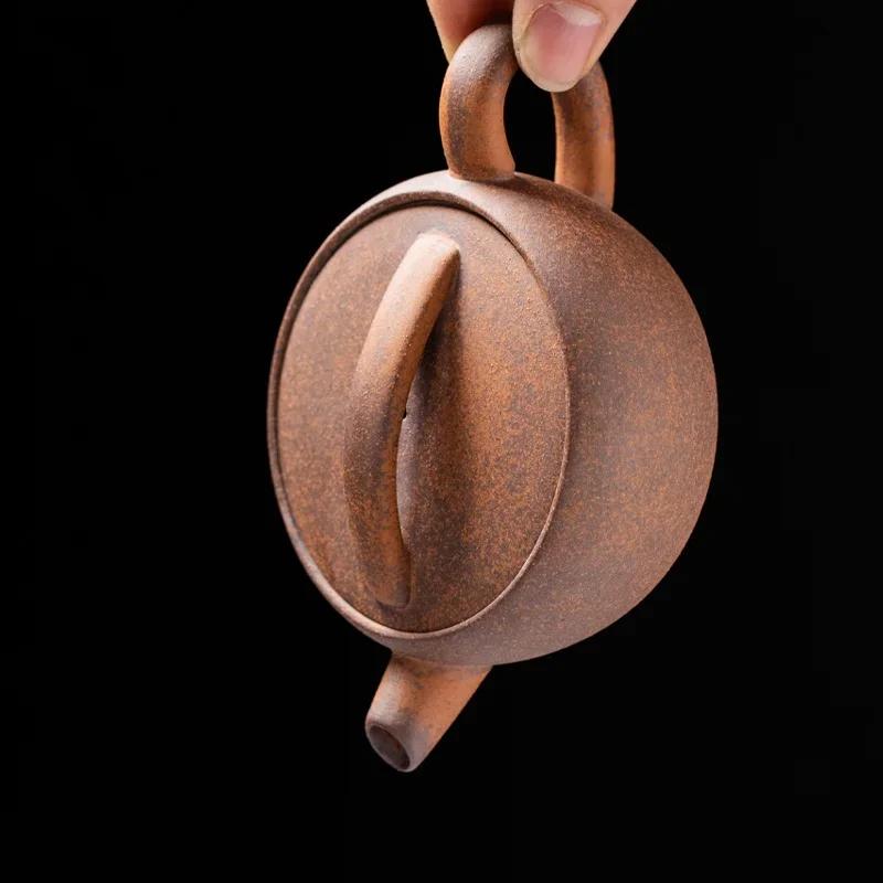 Ham cevher kaba seramik çaydanlık, el yapımı çay takımı, tekli demlik, 120cc küçük çaydanlık